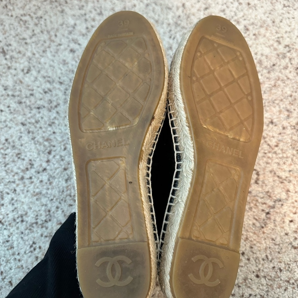 CHANEL Black Leather Espadrilles - Picture 5 of 5
